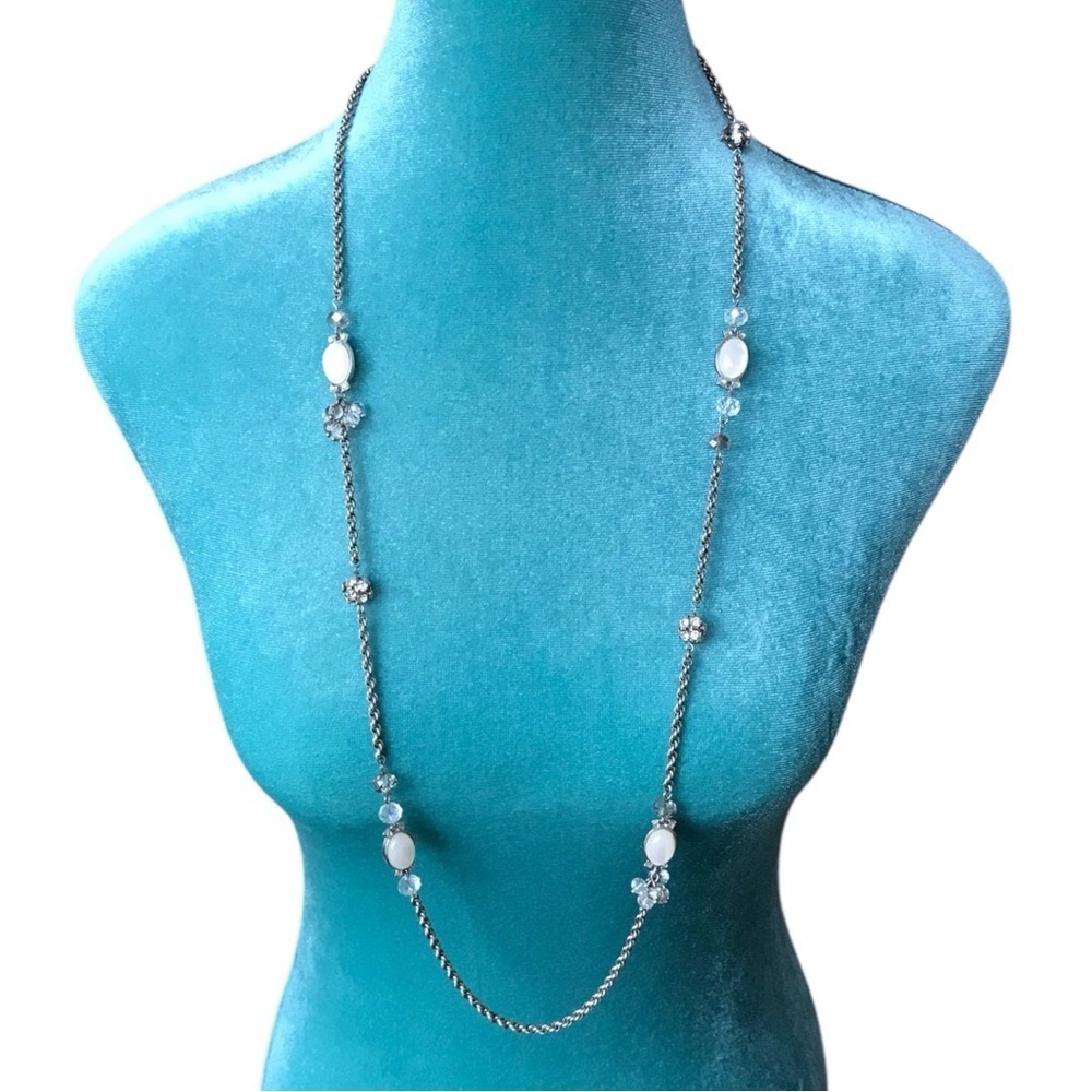 Loft long (37”) bead and silver necklace